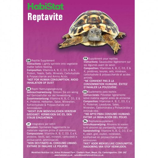 HabiStat Reptavite VItamin and Mineral Supplement For Reptiles 100g