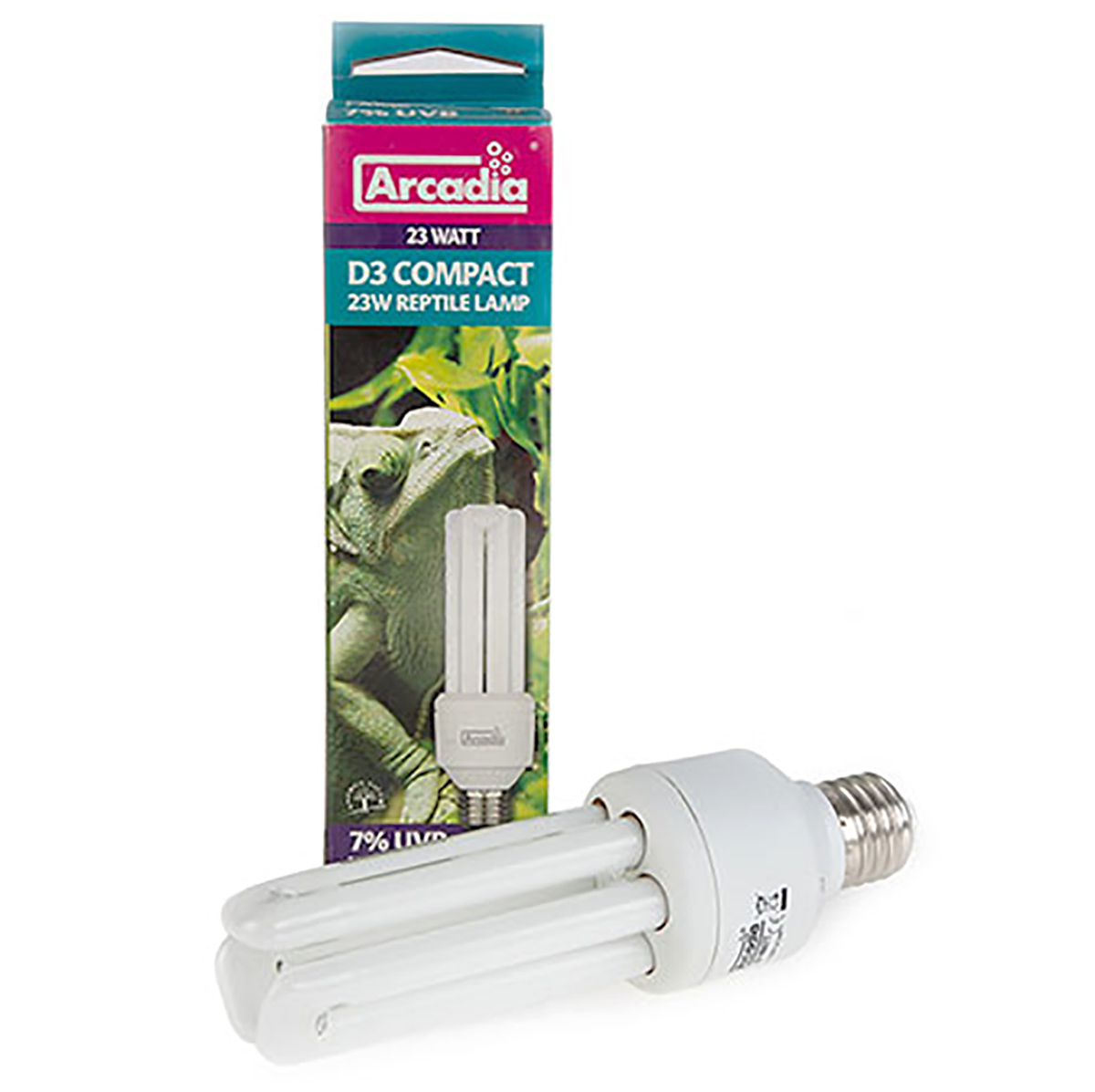 Arcadia D3 Compact Bulb, 7 UVB 23 Watts Forest Species Serpentia