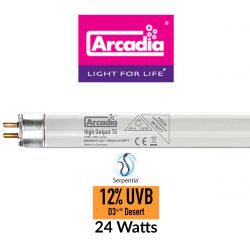 Arcadia Reptile T5 D3+ 12% UVB Desert Lamp 24 Watt