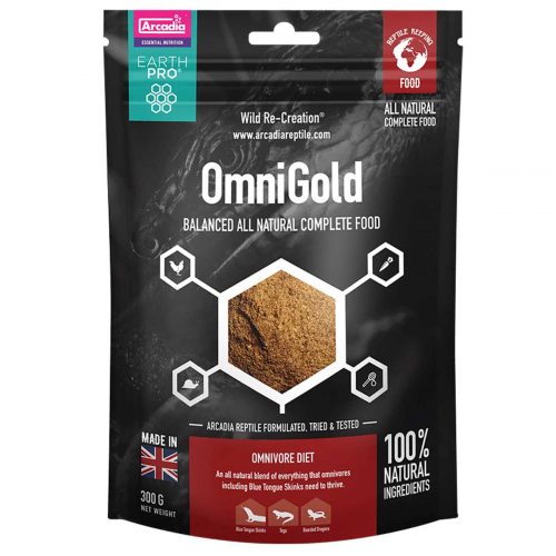 Arcadia EarthPro OmniGold 300g Complete Food for Blue Tongue Skinks, Bearded Dragons and Tegus