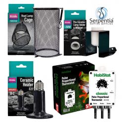 Arcadia Ceramic Heater Bulb | Arcadia Ceramic Lamp Holder and Bracket Pro | Arcadia Heat Lamp Guard | Habistat Pulse Thermostat | Bundle Offer