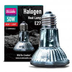 Arcadia Halogen Basking Spotlight Heat Lamp | Reptile 50W Heat Bulb