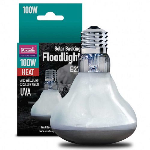Arcadia Solar Basking Floodlight Heat Lamp | Reptile 100W Heat Bulb