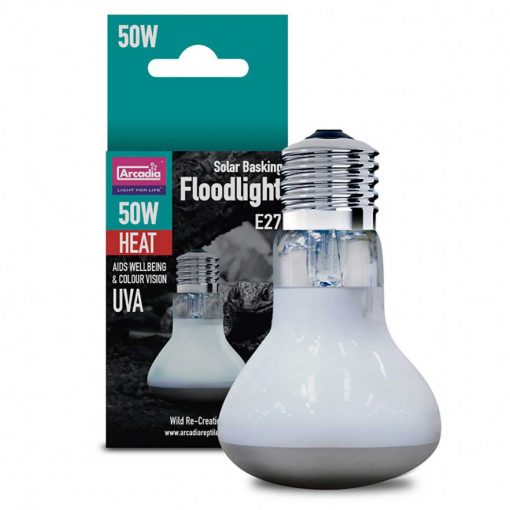 Arcadia Solar Basking Floodlight Heat Lamp | Reptile 50W Heat Bulb