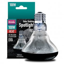 Arcadia Solar Basking Spotlight Heat Lamp | Reptile 100W Heat Bulb