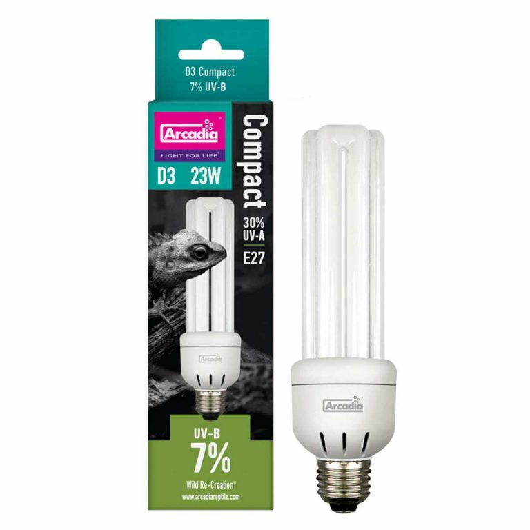 Arcadia Compact UVB Bulb, D3 7 UVB 23 Watts Forest Serpentia