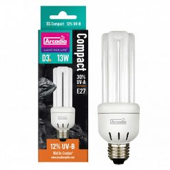 Arcadia D3+ Compact Bulb 12% UVB 13 Watts | For Desert Reptile Species