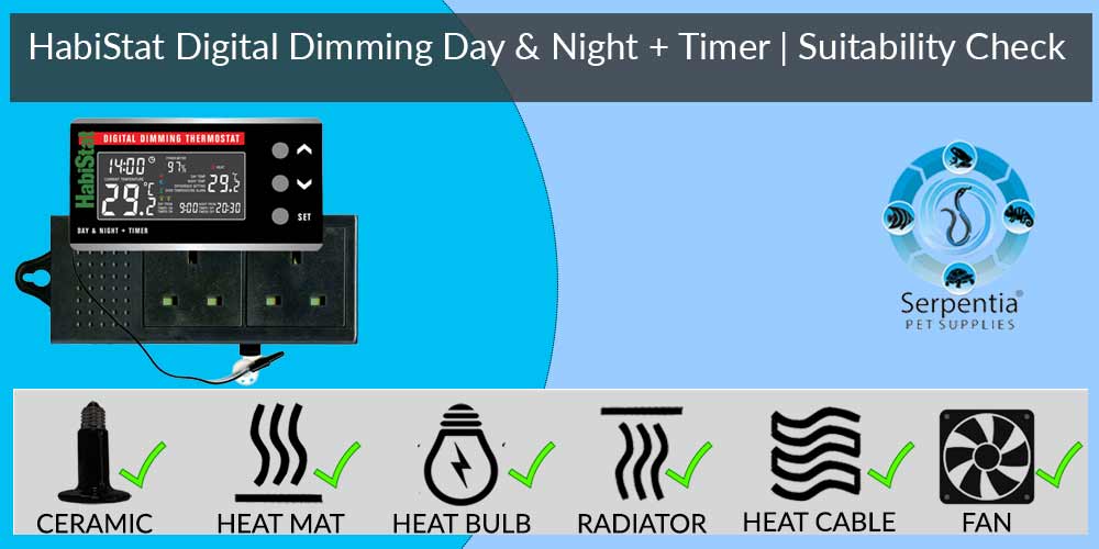 Habistat Digital Dimming Day and Night with Timer Thermostat