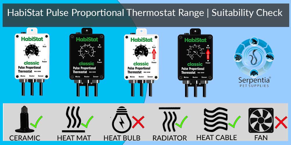 Habistat Pulse Proportional Thermostat | Reptile Thermostats | Black and White | Standard and High Range