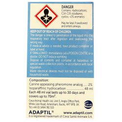 Adaptil Calm 30 Day Refill Warning Label