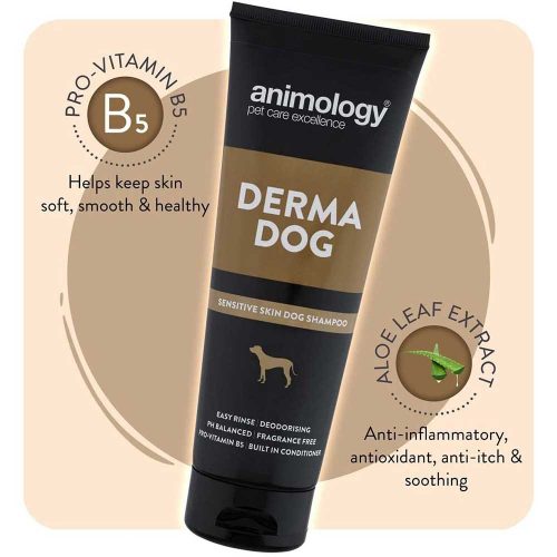 Animology Derma Dog Sensitive Skin Dog Shampoo | Anti-Inflammatory | Anti-Itch and Soothing