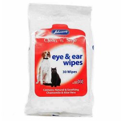Johnsons Veterinary Clean 'N' Safe Eye and Ear Wipes For Dogs and Cats | 30 Wipes