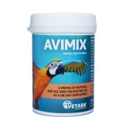Vetark Avimix Provides Essential Calcium, Vitamins and Minerals For All Cage, Aviary, Working and Wild Birds. A Powdered Supplement That Can Be Sprinkled Onto Soft Foods and Fruits.